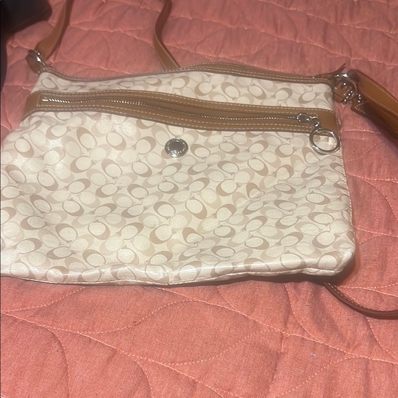 Coach Cream and Tan Crossbody Bag - Picture 1 of 5